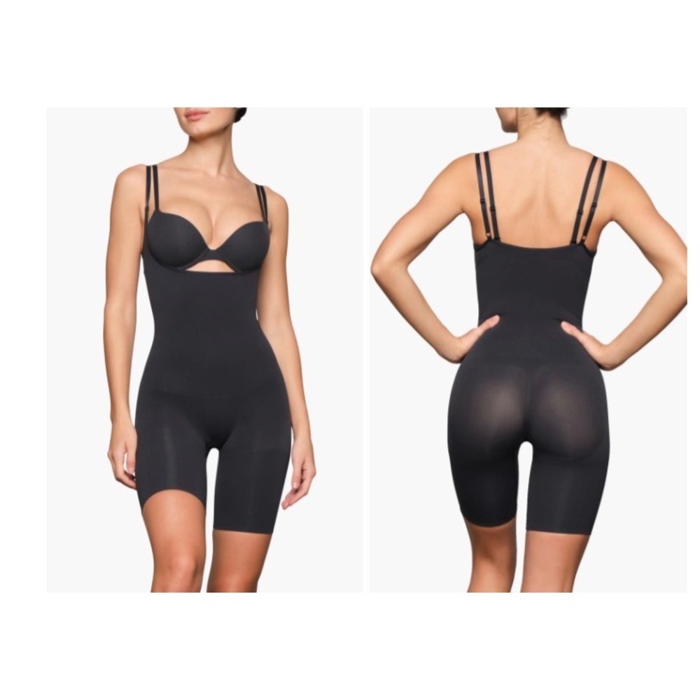 SKIMS Butt Enhancing Open‎ Bust Bodysuit Onyx Black BD-ONS-5940W Womens XL New